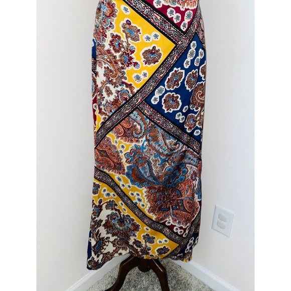 C1 Anthropologie Tiny maxi dress wrap print pattern paisley fall large - Picture 7 of 9